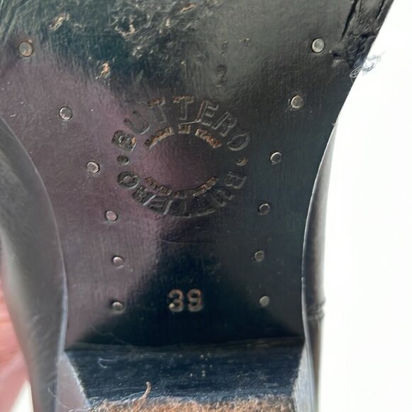 * Buttero Black Leather Western Boots Made in Italy Size 39 - Picture 13 of 13